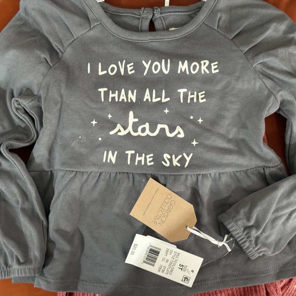 Gray Graphic Peplum Top for Kids